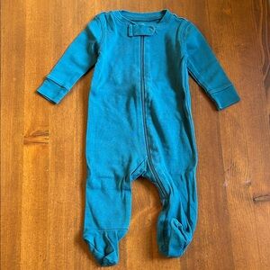 Primary Green Organic Cotton Zip Up Footed Pajamas